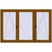 Okna skrzydłowe 2000x1300 mm KORSA BRILLANT DESIGN GOLDEN OAK dwustronny