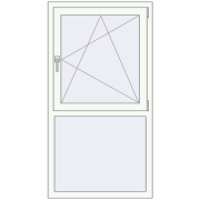REHAU OPTIMUM EURO-DESIGN 70 800x1500 mm RAL 9016 Traffic white two-sided