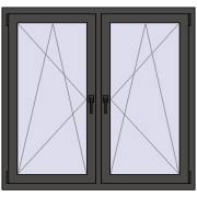 REHAU ENERGY-SAVING SYNEGO MD 1320x1220 mm BASALT_GREY dwustronny