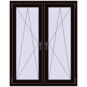 Okna skrzydłowe 1050x1325 mm REHAU ENERGY-SAVING SYNEGO MD BLACK_BROWN dwustronny