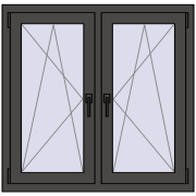 Okna skrzydłowe 1020x1010 mm REHAU ENERGY-SAVING SYNEGO MD BASALT_GREY dwustronny