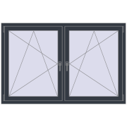 REHAU ENERGY-SAVING SYNEGO MD 1680x1070 mm ANTHRACITE_GREY_STRUKTURAL dwustronny
