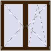REHAU OPTIMUM EURO-DESIGN 70 1350x1350 mm DARK_OAK two-sided