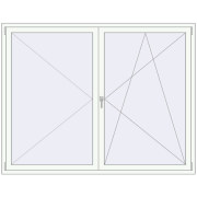 REHAU ENERGY-SAVING SYNEGO MD 2050x1600 mm RAL 9016 Traffic white two-sided