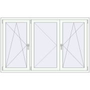 REHAU OPTIMUM EURO-DESIGN 70 1850x1150 mm RAL 9016 Traffic white two-sided