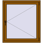 Okna skrzydłowe 960x1070 mm EPSILON OPTIMA GOLDEN OAK dwustronny