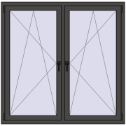 Okna skrzydłowe 1460x1440 mm KORSA ENERGY-SAVING REHAU SYNEGO MD