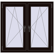 Okna skrzydłowe 1080x995 mm REHAU ENERGY-SAVING SYNEGO MD BLACK_BROWN dwustronny