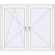 Okna skrzydłowe 1370x1270 mm REHAU OPTIMUM EURO-DESIGN 70 RAL 9016 Traffic white dwustronny