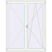 REHAU ENERGY-SAVING SYNEGO MD 1440x1850 mm RAL 9016 Traffic white two-sided