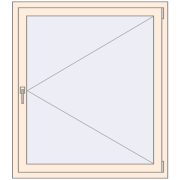 KORSA OPTIMUM REHAU EURO 70 1100x1250 mm CREAME_WHITE_50L-2 two-sided