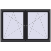 Tilt-and-Turn 1770x1145 mm REHAU ENERGY-SAVING SYNEGO MD BLACK_ULTI-MATT two-sided Tilt-and-Turn 1770x1145 mm REHAU ENERGY-SAVING SYNEGO MD BLACK_ULTI-MATT two-sided