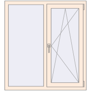 REHAU OPTIMUM EURO-DESIGN 70 1100x1200 mm CREAME_WHITE_50L-2 two-sided