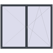 REHAU ENERGY-SAVING SYNEGO MD 2700x2300 mm ANTHRACITE_GREY_STRUKTURAL two-sided