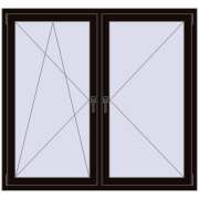REHAU OPTIMUM EURO-DESIGN 70 1500x1400 mm BLACK_BROWN two-sided