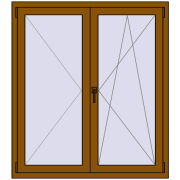 REHAU OPTIMUM EURO-DESIGN 70 1200x1350 mm GOLDEN OAK two-sided