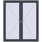 REHAU OPTIMUM EURO-DESIGN 70 1500x1750 mm ANTHRACITE_GREY_STRUKTURAL two-sided