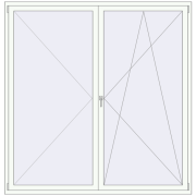 REHAU ENERGY-SAVING SYNEGO MD 2060x2120 mm RAL 9016 Traffic white two-sided