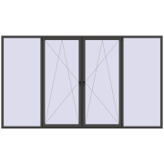 Okna skrzydłowe 4000x2300 mm KORSA BRILLANT DESIGN BASALT_GREY dwustronny