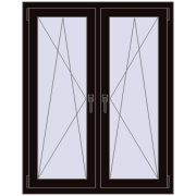 Okna skrzydłowe 1020x1280 mm REHAU ENERGY-SAVING SYNEGO MD BLACK_BROWN dwustronny