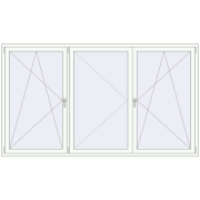 REHAU RENOVATION EURO 70 2630x1510 mm RAL 9016 Traffic white two-sided