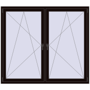 Okna skrzydłowe 1840x1535 mm REHAU ENERGY-SAVING SYNEGO MD BLACK_BROWN dwustronny