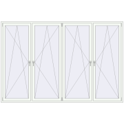 Okna skrzydłowe 3000x2000 mm REHAU ENERGY-SAVING SYNEGO MD RAL 9016 Traffic white dwustronny