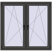 REHAU ENERGY-SAVING SYNEGO MD 1425x1310 mm BASALT_GREY dwustronny REHAU ENERGY-SAVING SYNEGO MD 1425x1310 mm BASALT_GREY dwustronny