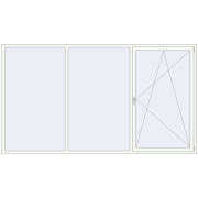 REHAU ENERGY-SAVING SYNEGO MD 3200x1800 mm RAL 9016 Traffic white two-sided