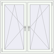 REHAU ENERGY-SAVING SYNEGO MD 1280x1280 mm RAL 9016 Traffic white two-sided