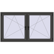 REHAU ENERGY-SAVING SYNEGO MD 1770x995 mm BASALT_GREY two-sided