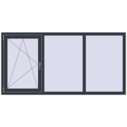REHAU OPTIMUM EURO-DESIGN 70 2000x1000 mm ANTHRACITE_GREY_STRUKTURAL two-sided