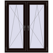 Okna skrzydłowe 1065x1250 mm REHAU ENERGY-SAVING SYNEGO MD BLACK_BROWN dwustronny