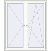 REHAU ENERGY-SAVING SYNEGO MD 1400x1650 mm RAL 9016 Traffic white two-sided