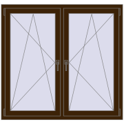 REHAU ENERGY-SAVING SYNEGO MD 1410x1280 mm DARK_OAK dwustronny