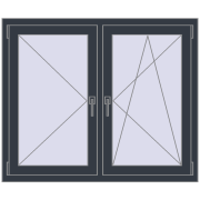 REHAU OPTIMUM EURO-DESIGN 70 1200x1000 mm ANTHRACITE_GREY_STRUKTURAL two-sided