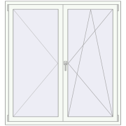 REHAU ENERGY-SAVING SYNEGO MD 1450x1550 mm RAL 9016 Traffic white two-sided