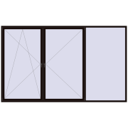 Okna skrzydłowe 3800x2300 mm REHAU ENERGY-SAVING SYNEGO MD BLACK_BROWN dwustronny