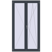 REHAU ENERGY-SAVING SYNEGO MD 1100x2000 mm ANTHRACITE_GREY_STRUKTURAL two-sided