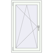 Tilt-and-Turn 700x1200 mm REHAU ENERGY-SAVING SYNEGO MD RAL 9016 Traffic white two-sided