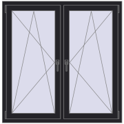 REHAU ENERGY-SAVING SYNEGO MD 1305x1280 mm BLACK_ULTI-MATT dwustronny