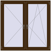 REHAU OPTIMUM EURO-DESIGN 70 1430x1430 mm DARK_OAK dwustronny REHAU OPTIMUM EURO-DESIGN 70 1430x1430 mm DARK_OAK dwustronny