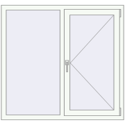 REHAU OPTIMUM EURO-DESIGN 70 1250x1170 mm RAL 9016 Traffic white two-sided