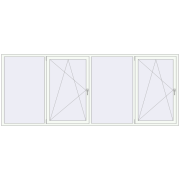 Okna skrzydłowe 3400x1380 mm KORSA BRILLANT DESIGN