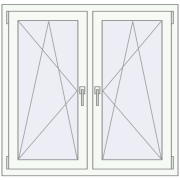 REHAU OPTIMUM EURO-DESIGN 70 1100x1070 mm RAL 9016 Traffic white two-sided