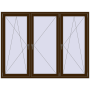 REHAU OPTIMUM EURO-DESIGN 70 2000x1500 mm DARK_OAK two-sided