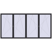 REHAU ENERGY-SAVING SYNEGO MD 4700x2300 mm BLACK_ULTI-MATT two-sided