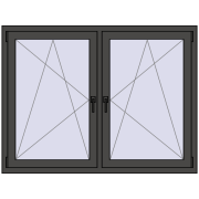 REHAU ENERGY-SAVING SYNEGO MD 1515x1085 mm BASALT_GREY dwustronny