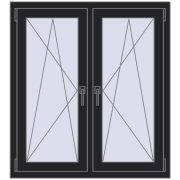 Okna skrzydłowe 1035x1100 mm REHAU ENERGY-SAVING SYNEGO MD BLACK_ULTI-MATT dwustronny