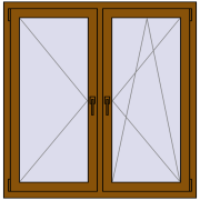 Okna skrzydłowe 1230x1250 mm REHAU OPTIMUM EURO-DESIGN 70 GOLDEN OAK dwustronny